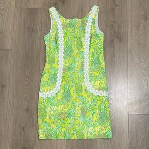 Lilly Pulitzer Tropical Green and Yellow Mini Dress